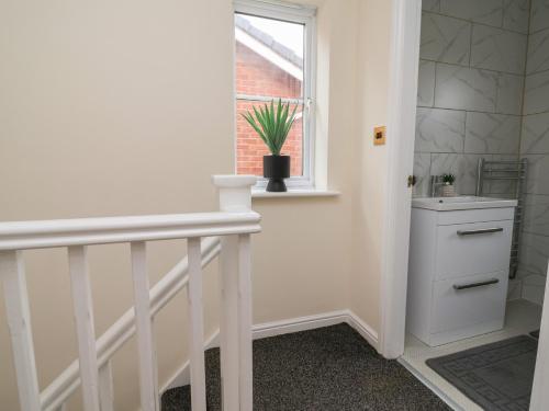 a bathroom with a toilet and a window at 31 Llys Ogwen in Prestatyn