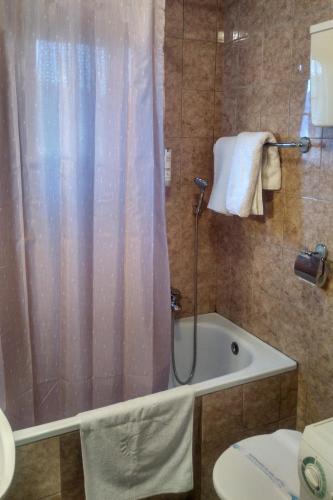 a bathroom with a shower and a tub and a sink at Kosmaj Casa Maia in Dučina
