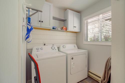 a white laundry room with a washer and dryer at Payson Summer Getaway w/ Backyard in Payson