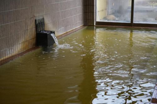a flooded room with water coming out of a wall at Shugyoku no Yu Yakushido Onsen in Oshu