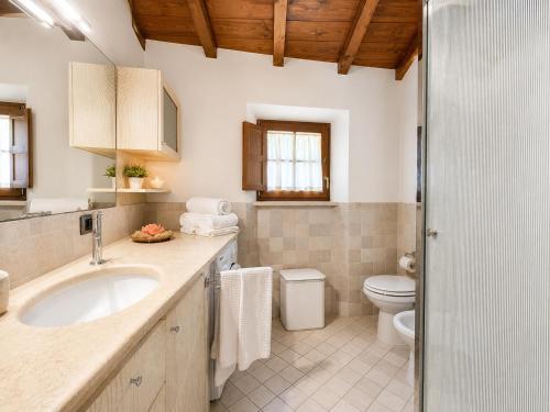 a bathroom with a sink and a toilet at Sant'Ippolito in Asciano