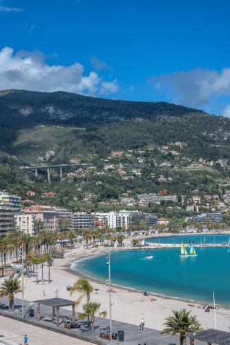 Les Sablettes - Cosy studio vue mer, vieux Menton