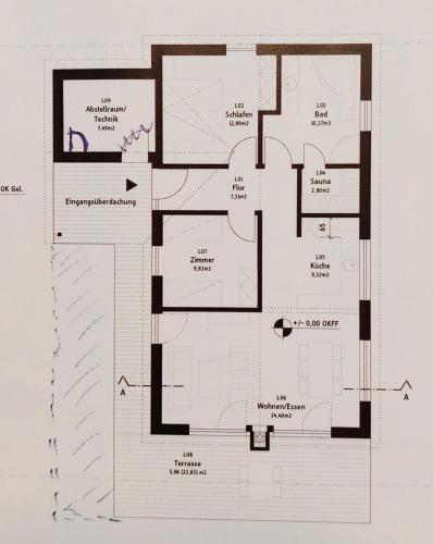 a floor plan of a house at Ferienhaus Happy Days in Nordhorn