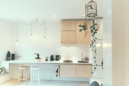 Kuchyň nebo kuchyňský kout v ubytování AP8 city & park apartement