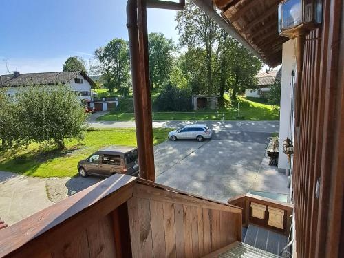 a view of a car parked in a parking lot at Ferienwohnung Sunseid n in Warngau
