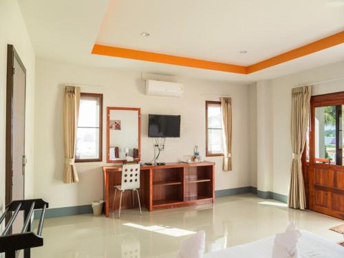 Μια τηλεόραση ή/και κέντρο ψυχαγωγίας στο Breeze Bay Villa
