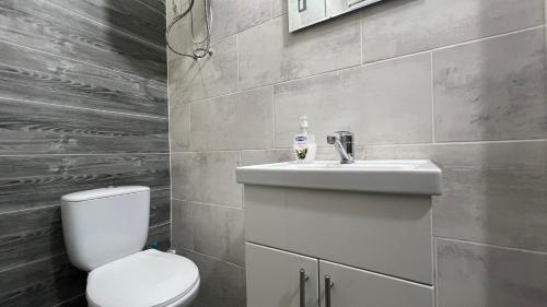a bathroom with a toilet and a sink at New 2 ROOM ultra centr in Bălţi
