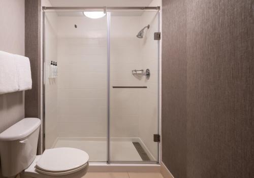 a shower stall in a bathroom with a toilet at SpringHill Suites West Mifflin in West Mifflin