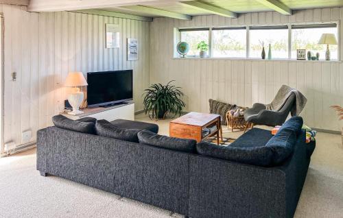 a living room with a couch and a tv at Awesome Home In Thyborøn With Wifi in Thyborøn