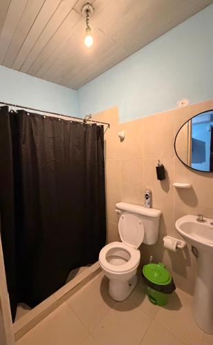 a bathroom with a toilet and a sink at Duna Blanca II in Fiambalá