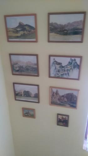 a wall with pictures of animals on it at Apartmány Súľov 183 in Súľov