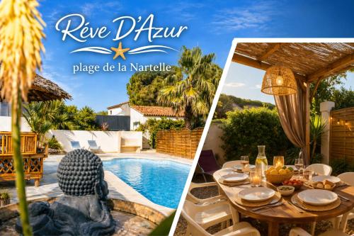 Maison - Plage de la Nartelle - Piscine partagée - Parking - BBQ - calme & détente au Rêve D'Azur