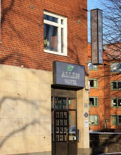 a building with a sign for a hotel at Hotel Allén - Sure Hotel by Best Western Allen in Gothenburg