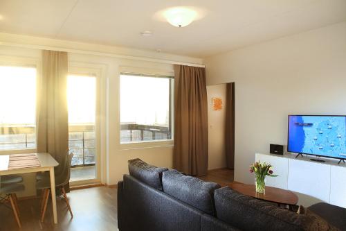 DP Apartments Vaasaにあるテレビまたはエンターテインメントセンター