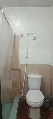 a bathroom with a toilet and a shower at Finca la pilarica in Istmina