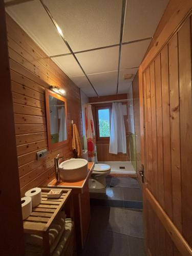 a bathroom with a sink and a toilet at Casa Franch in Deltebre