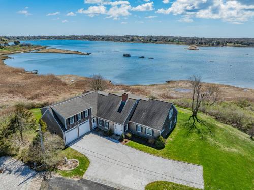 an aerial view of a house with a large body of water at Kelley Lane - CHT- KL161 in Chatham
