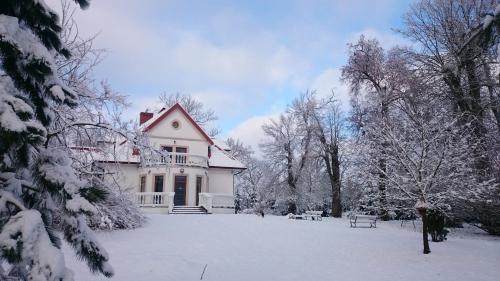 Dwór Osmolice v zimě