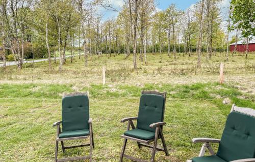 two chairs sitting in the grass in a field at Stunning Apartment In Holstebro With Wifi in Holstebro