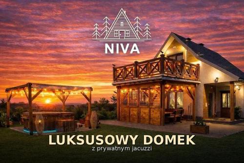 Domek NIVA z Jacuzzi i Widokiem na Zalew
