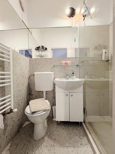 a bathroom with a toilet and a sink at Alandala by The Center in Cluj-Napoca