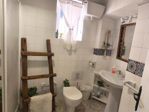 a bathroom with a toilet and a sink at Casa MANES in Pitres