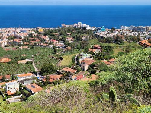 a small town on a hill near the ocean at Chalet JULI Mirador in Puerto de la Cruz