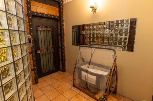 a room with a wine rack and a door at The Old Ottoman Castle in Istanbul