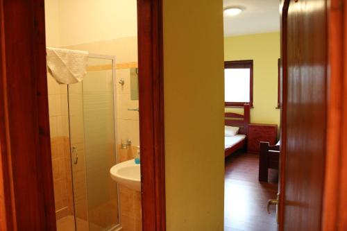 Ein Badezimmer in der Unterkunft Nyárfás Vendégház