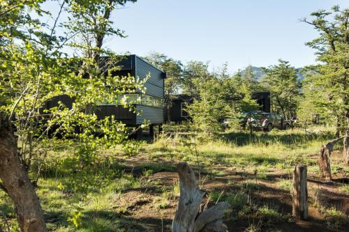 a modern cabin in the woods with trees at Endemiko in Malalcahuello