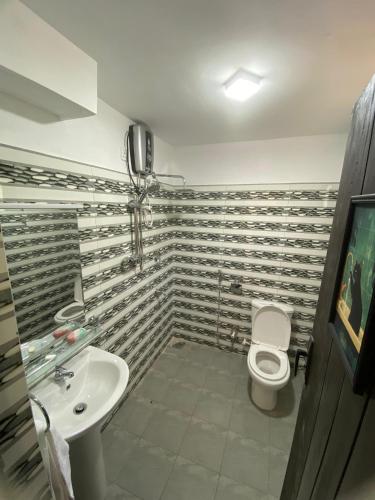 a bathroom with a toilet and a sink at Melani Villa in Kandy