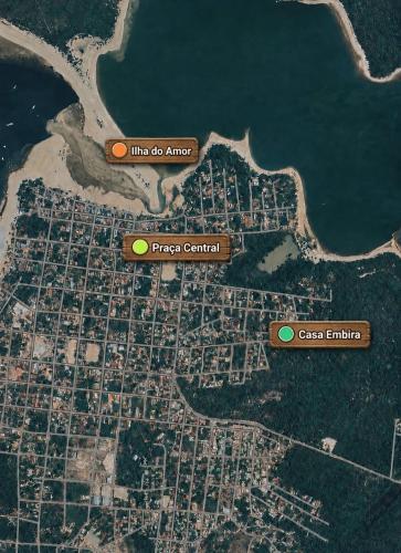 a map of a city with three cities at Casa Embira - 300 metros da Praia do Lago Verde in Alter do Chao