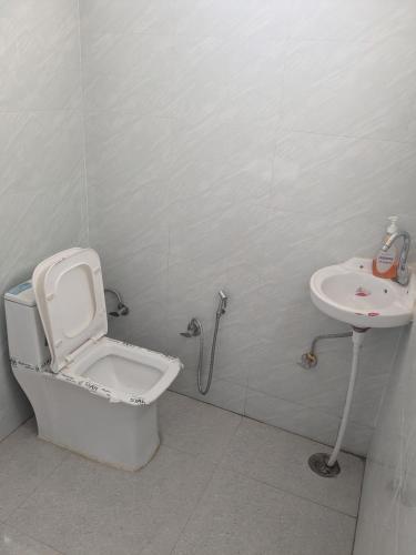a bathroom with a toilet and a sink at Hotel Badri Palace in Rishīkesh