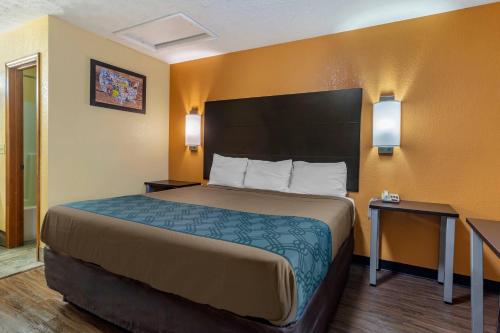a bed in a room with a large bed in a room at Econo Lodge Nashville North in Nashville