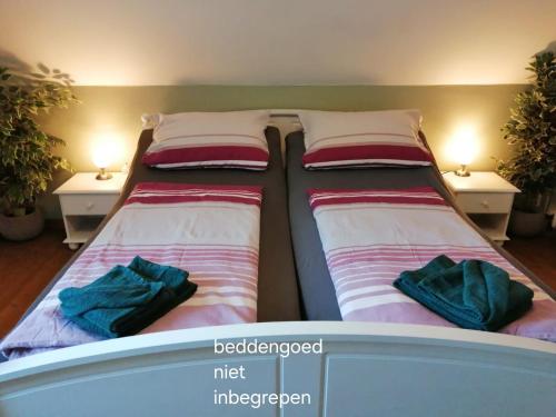 two beds sitting next to each other in a room at Vakantiehuis Ykema in Eisenschmitt