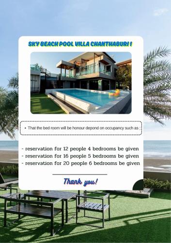 a screenshot of a website for a beach house at Sky Beach Pool Villa Chanthaburi 1 in Laem Sing