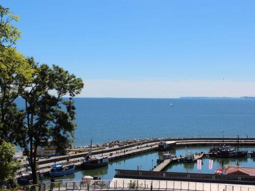 a marina with many boats in the water at Villa Amelie App Seestern in Sassnitz