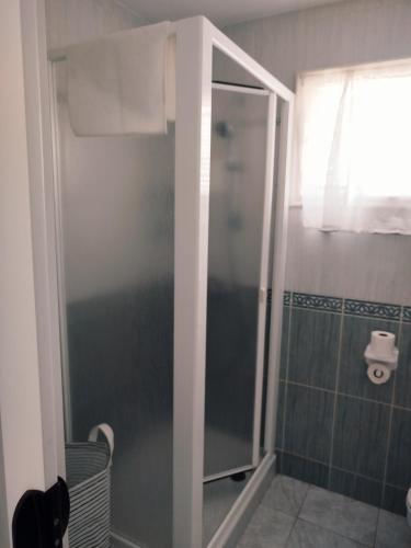 a shower with a glass door in a bathroom at La Mar in Los Realejos