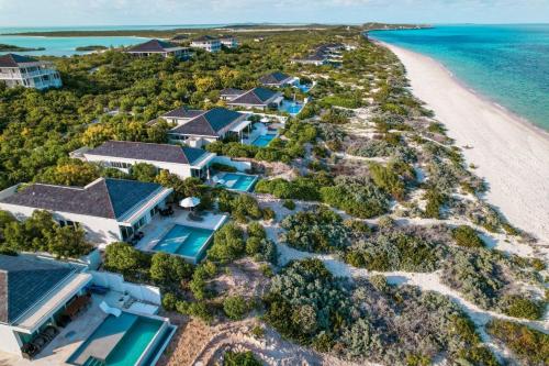 an aerial view of the resort and the beach at Sailrock South Caicos, Small Luxury Hotels of the World in South Caicos