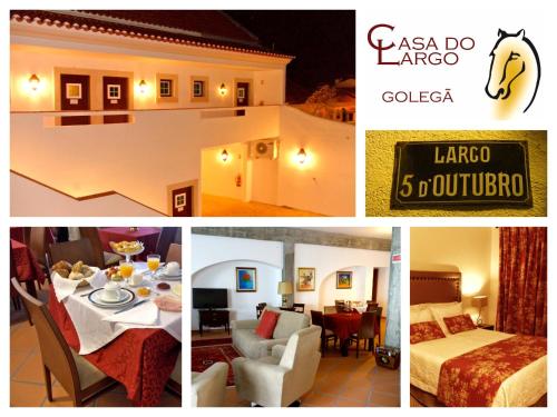 un collage de fotos de una habitación de hotel en Casa do Largo - Golegã - Turismo de Habitação en Golegã