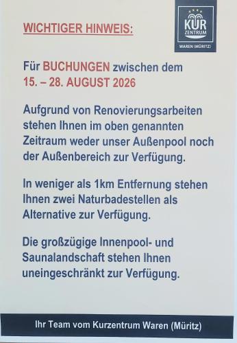 a screenshot of a cell phone screen with a list of water contaminants at Kurzentrum Waren (Müritz) in Waren