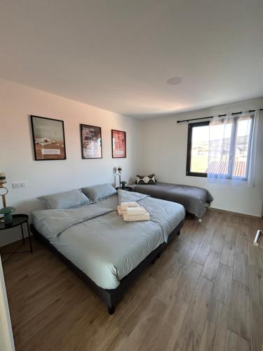 a bedroom with two beds in a room at Vignes au Balcon in Villers-Marmery