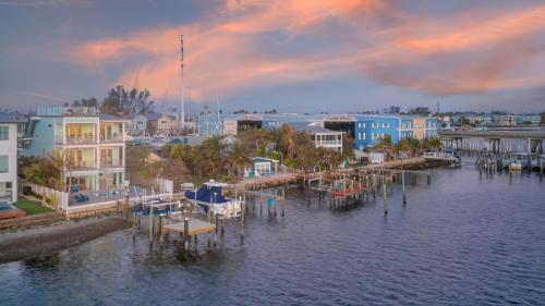 a view of a harbor with boats in the water at Bayfront Retreat in Bradenton Beach