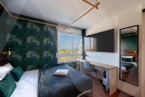 Appartement 2 chambres Vue mer & rivière 50m plage Clim & linge