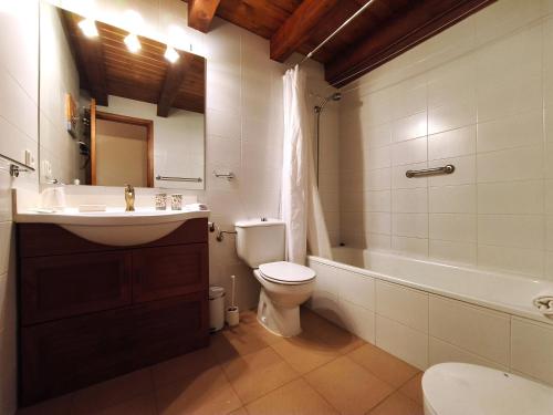 a bathroom with a sink and a toilet and a tub at AC Apartaments Solana Ransol in Ransol