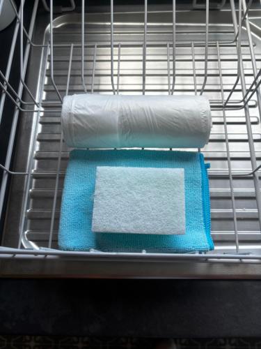 two rolls of paper towels on a rack in an oven at Green Goddess in Skipsea