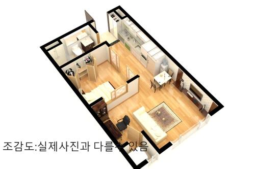 a rendering of a floor plan of a room at Geoje Residence Hotel in Geoje