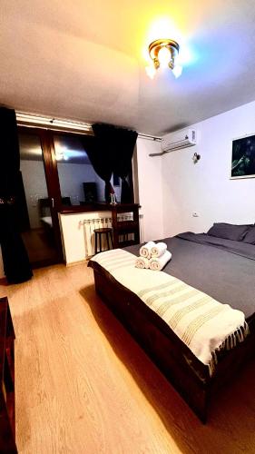 a bedroom with a large bed in a room at CASA Don Lucio in Craiova