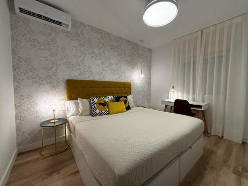 a bedroom with a bed and a desk in it at PIO XII XXl B in Talavera de la Reina