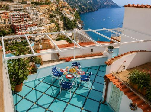 a view of the amalfi coast from the balcony of a house at Villa Positano with sea view ! in Positano